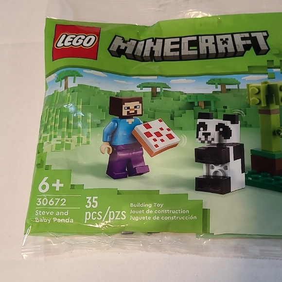 LEGO Minecraft Set with Steve and Baby Panda NWOT Ages 6+ 35 Pieces 30672 - Picture 2 of 5